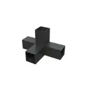 Соединитель профиля 4-позиционный для трубы Ювента 50x50мм грунт черный 4шт