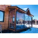 Мягкое окно ПВХ до -39°C 130x100см окантовка Оксфорд коричневая поворотная скоба (полиамид)