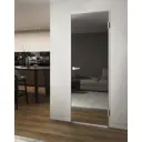 Дверь стеклянная GS Mirror левый 200x80см CPL цвет серый с замком и петлями