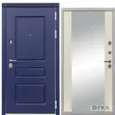 Входная дверь Diva МД-45 205x96см левый цвет Д15 софт шампань/роял синий с зеркалом