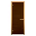 Дверь для сауны стеклянная бронзовый Везувий 180x70см 2 петли 716 GB