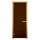 Дверь для сауны стеклянная бронзовый матовый Везувий 180x70см левый 2 петли 716 GB