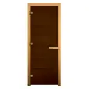 Дверь для сауны стеклянная бронзовый Везувий 180x70см 3 петли 716 GB