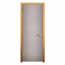 Дверь для сауны стеклянная серый матовый Везувий Новая 180x70см левый 2 петли 716 CR