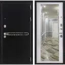 Входная дверь Двери Регионов Президент S1Z 205x96.5см правый цвет сандал белый/антик графит с блёстками с зеркалом