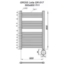 Полотенцесушитель электрический Grois Leila GR-017 П11 ПТЭН 500x800 мм 300 Вт с терморегулятором лесенка цвет белый