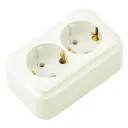 Розетка двойная накладная Bylectrica Пралеска РА16-261 с заземлением цвет бежевый