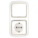 Блок выключатель с розеткой встраиваемые Bylectrica Гармония люкс В-РЦ-495 з 1 клавиша с заземлением цвет белый