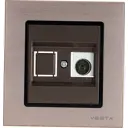 Розетка телевизионная встраиваемая Vesta-electric Exclusive Champagne Metallic FRZ00041006BSH с заземлением цвет золотой