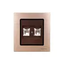 Розетка телефонная встраиваемая Vesta-electric Exclusive Champagne Metallic FRZ00041014BSH с заземлением цвет серебристый