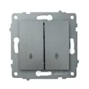 Переключатель проходной встраиваемый Ovivo M+K Loft 600-000211-211 2 клавиши цвет дымчатый