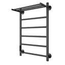 Полотенцесушитель электрический Арго 500x800 мм 140 Вт с терморегулятором и полкой Н-образный цвет черный