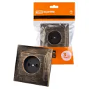 Розетка встраиваемая Tdm electric Лама SQ1815-0751 со шторками цвет старинная бронза