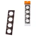 Рамка для розеток и выключателей Tdm electric Лама 4 поста вертикальная цвет шоколад