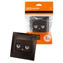 Розетка двойная телефонная встраиваемая Tdm electric Лама SQ1815-0518 RJ11 цвет шоколад