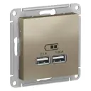 Розетка USB Schneider Electric Atlas ATN000533 цвет шампань