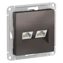 Розетка компьютерная двойная Schneider Electric Atlas ATN000685 RJ45 цвет мокко