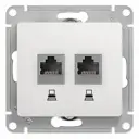 Розетка компьютерная двойная Schneider Electric Glossa GSL000185KK RJ45 цвет белый