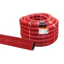 Труба гофрированная TDM Electric ПНД D75 50 м легкая с протяжкой цвет красный