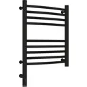 Полотенцесушитель электрический Сунержа Богема 3.0 выгнутая Л 400x500 мм 300 Вт с терморегулятором лесенка цвет матовый черный