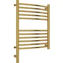 Полотенцесушитель электрический Сунержа Богема 3.0 выгнутая Л 500x600 мм 300 Вт с терморегулятором лесенка цвет золотой