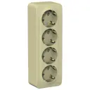 Розетка четверная накладная Schneider electric Blanca BLNRA011417 с заземлением со шторками цвет бежевый