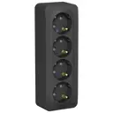 Розетка четверная накладная Schneider electric Blanca BLNRA011416 с заземлением со шторками цвет антрацит