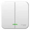 Выключатель накладной Schneider electric Blanca BLNVA065111 2 клавиши с подсветкой цвет белый