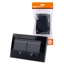 Розетка двойная встраиваемая TDM Electric Таймыр со шторками и крышкой цвет антрацит