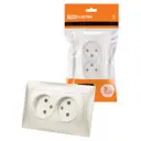 Розетка TDM Electric Лама двойная 10А с защитные шторками перламутр