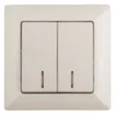 Выключатель встраиваемый Intro Solo Б0053594 2 клавиши с подсветкой цвет слоновая кость