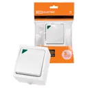 Выключатель накладной Tdm electric Вуокса SQ1803-1004 1 клавиша с подсветкой цвет белый