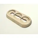 Накладка на бревно для ретро розетки/выключателя Cleverwood D240 мм 3 поста наружного монтажа с основанием D65 мм