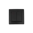 Выключатель встраиваемый Aling-conel Prestige 606.E1E1 2 клавиши цвет чёрный soft touch