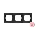 Рамка для розеток и выключателей Aling-conel Prestige 3 поста цвет чёрный soft touch набор 2 шт.