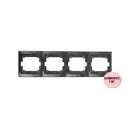 Рамка для розеток и выключателей Aling-conel Prestige 4 поста цвет графитовый набор 2 шт.