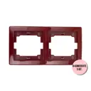 Рамка для розеток и выключателей Aling-conel Prestige 2 поста цвет бордовый набор 5 шт.