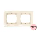 Рамка для розеток и выключателей Aling-conel Prestige 2 поста цвет кремовый