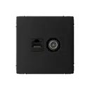 Розетка для телевизора и компьютера встраиваемая Systeme electric ArtGallery GAL001089 RJ45 Cat 5Е цвет карбон