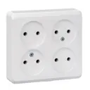 Розетка четверная накладная Systeme electric Этюд PA16-205B цвет белый