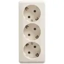 Розетка тройная накладная Systeme electric Этюд PA16-011K с заземлением цвет кремовый