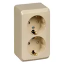 Розетка накладная Systeme electric Этюд PA16-008K с заземлением и шторками цвет кремовый