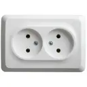 Розетка двойная угловая накладная Systeme electric Этюд PA16-105B цвет белый