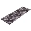 Коврик вырезной icarpet PRINT антискользящий (128) Соты Мрамор 60x200 см чёрно-серый
