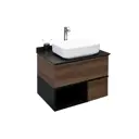 Тумба Comforty Штутгарт-75 дуб темно-коричневый, с раковиной