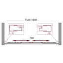 Ширма на ванну BelBagno UNIQUE-VF-2-150/180-140-C-Cr 140x150см
