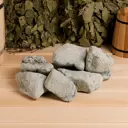 Камень для бани Порфирит обвалованный коробка 20кг