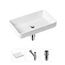 Накладная раковина Lavinia Boho Bathroom Sink Slim 21520111 фарфор 55 см с донным клапаном и металлическим сифоном