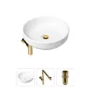 Накладная раковина Lavinia Boho Bathroom Sink Slim 21520211 фарфор 40 см с донным клапаном и металлическим сифоном