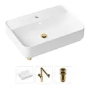Накладная раковина Lavinia Boho Bathroom Sink Slim 21520373 фарфор 60 см с донным клапаном и металлическим сифоном